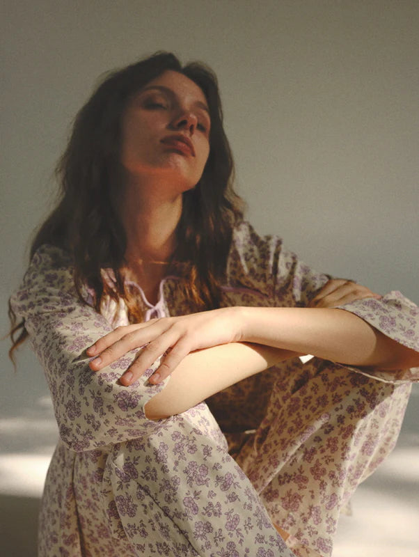 Lavender Bloom Cotton Pajama Set