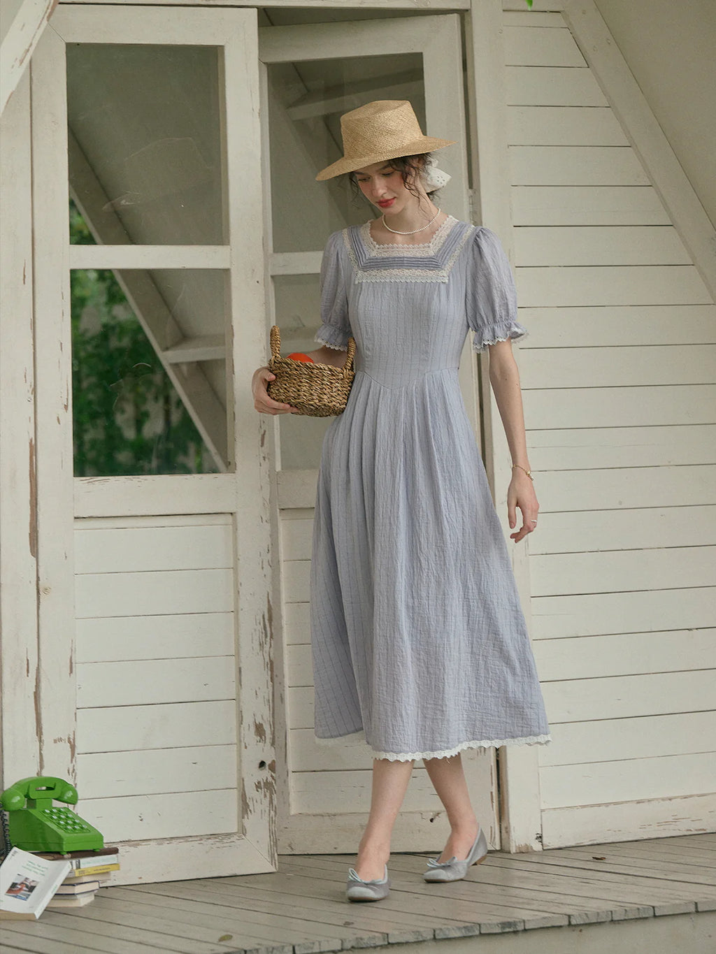 Sophia's Lace Whisper Blue Dress