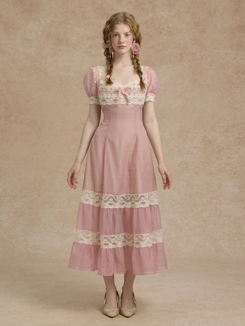 Blush Lace Ribbon Fairytale Dress