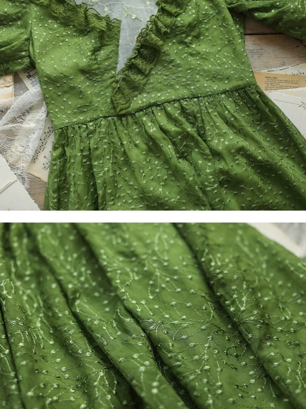 Green Serenity Frills Dress