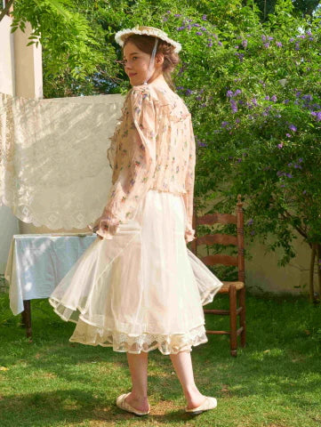 Pearl Ribbon Tulle Skirt