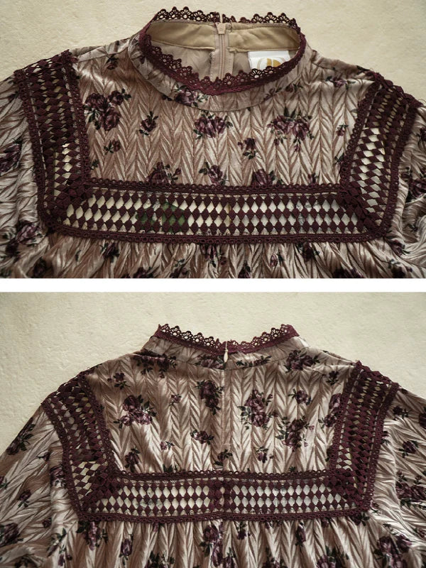 Wine Rose Lace in Dusk Dress