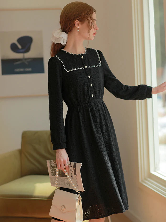 Midnight Lace Embroidered Dress