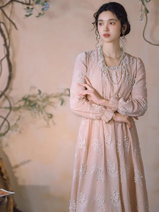 Sophia's Vintage Lace Pink Dress