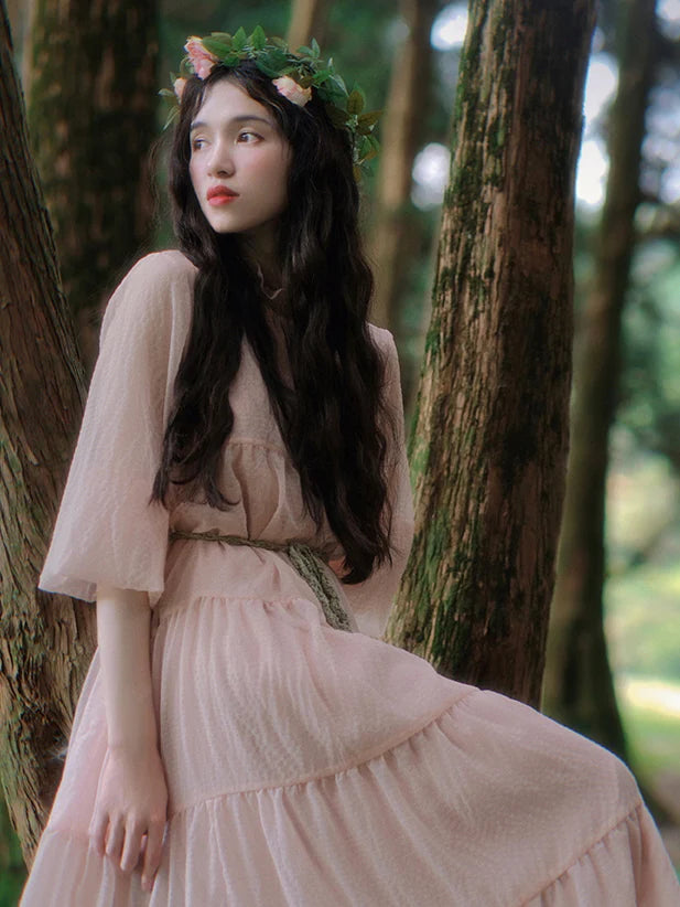 Fairy Blossom Light Pink Tiered Dress