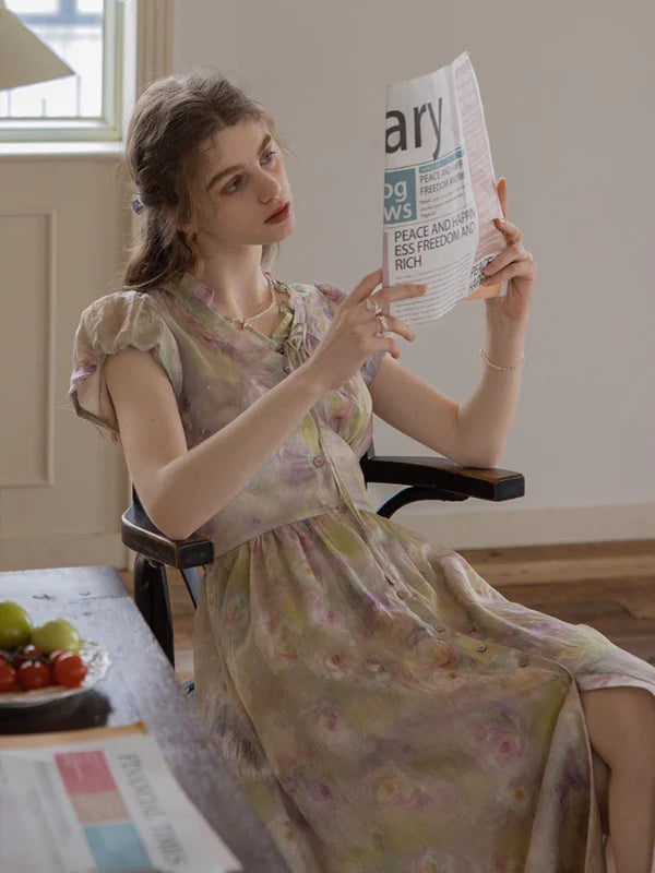 Serene Pastel Floral Dress