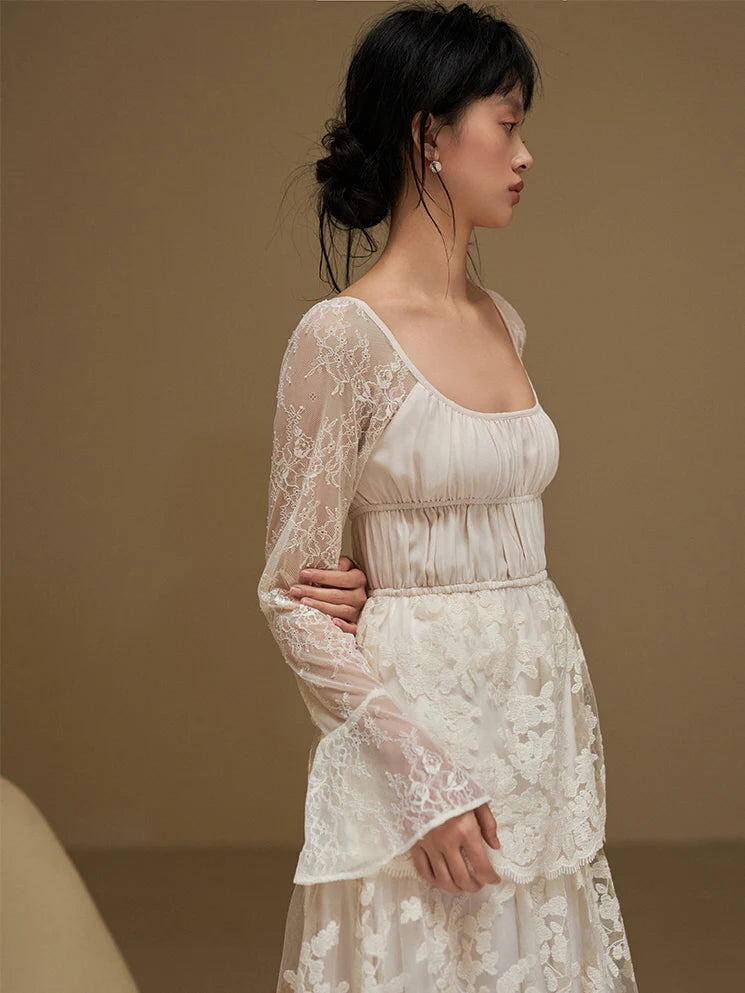 Ethereal Vintage Lace Princess Dress