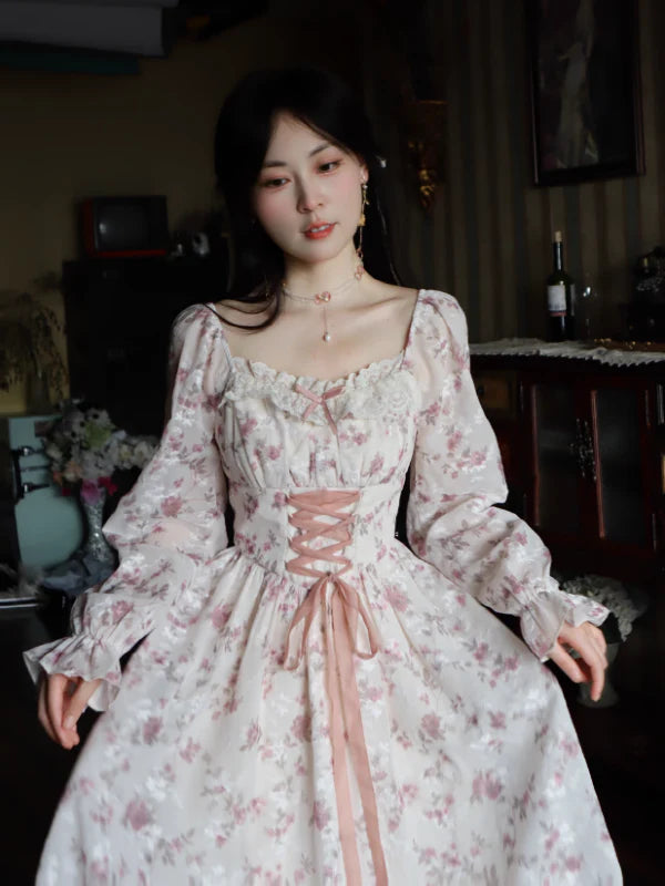 Enchanted Pink Blooms Princess Dress