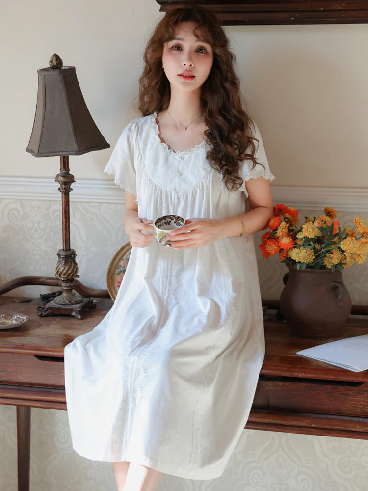 Dreamy Meadow Cotton Nightgown