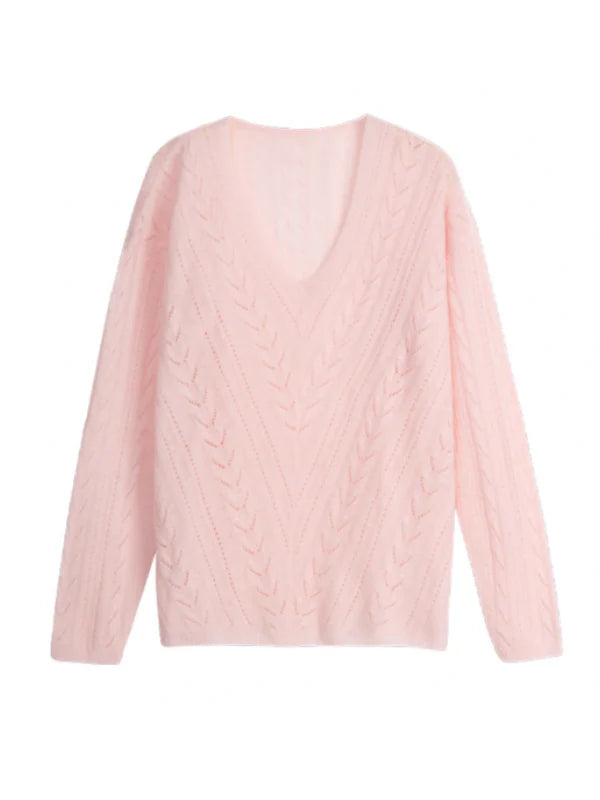 Romantic Soft Knit V-Neck Sweater
