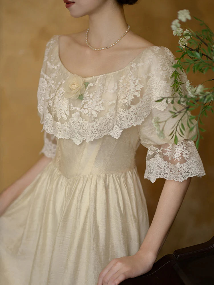 Storybook Lace Capelet Dress
