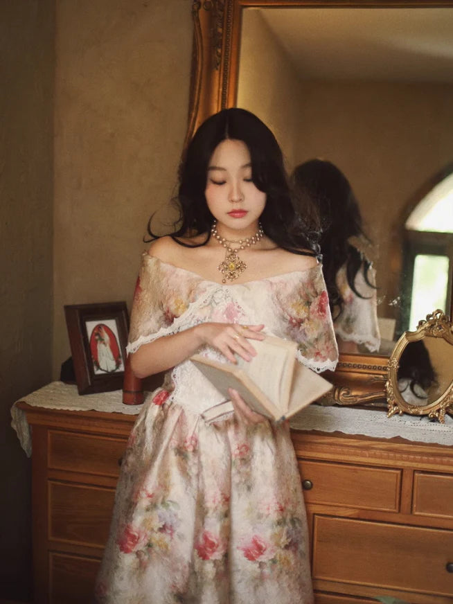 Victorian Floral Lace Elegance Dress