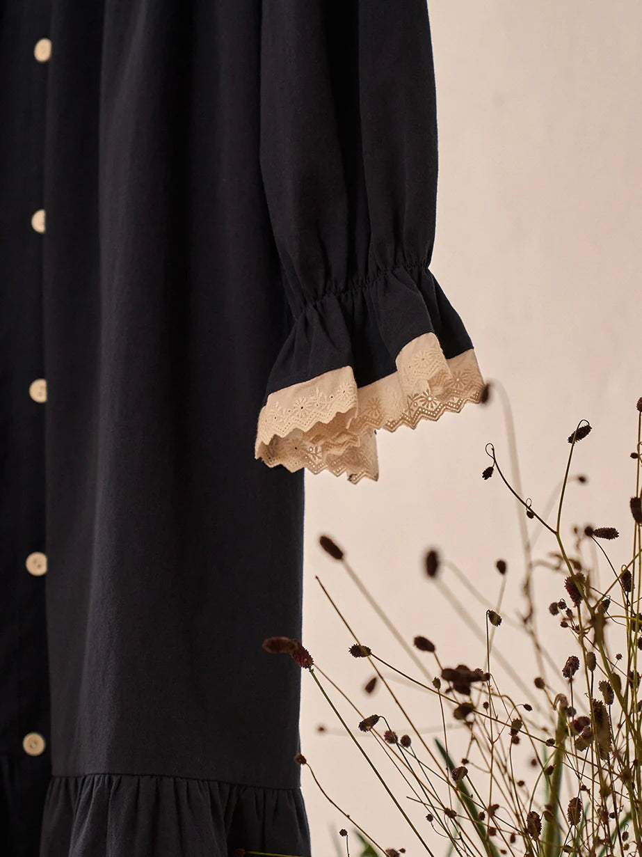 Midnight Lace Collar Nightgown