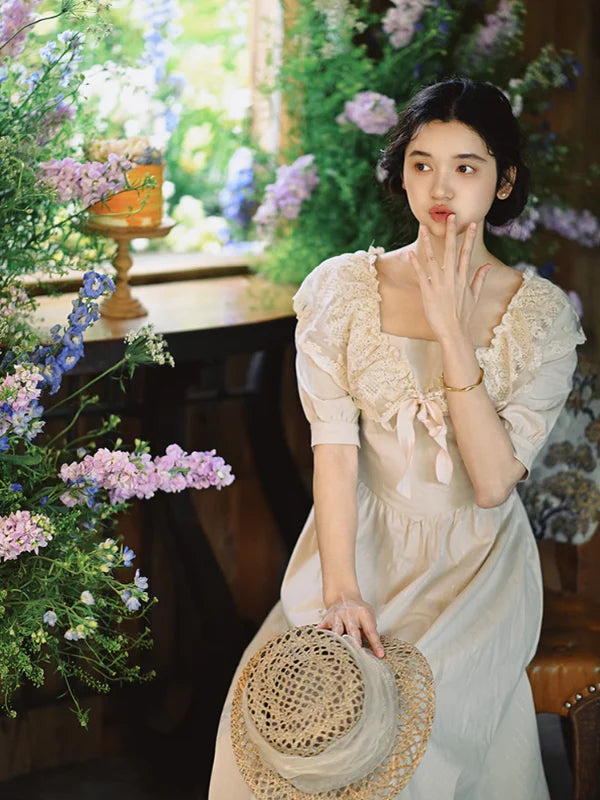 Vintage Charm Cream Lace Dress