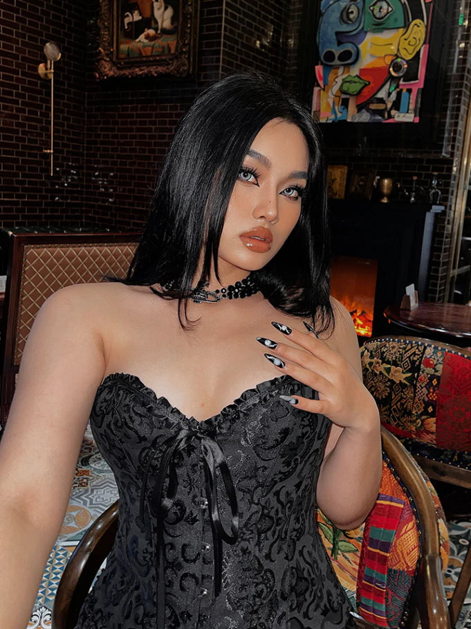 Midnight Baroque Corset & Ruffle Skirt