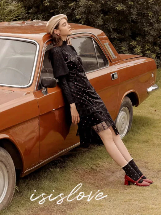 Midnight Rose Velvet Dress