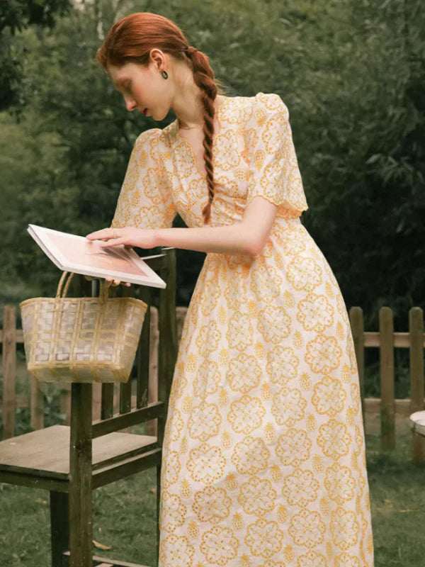 Sunlit Yellow Blossom Dress