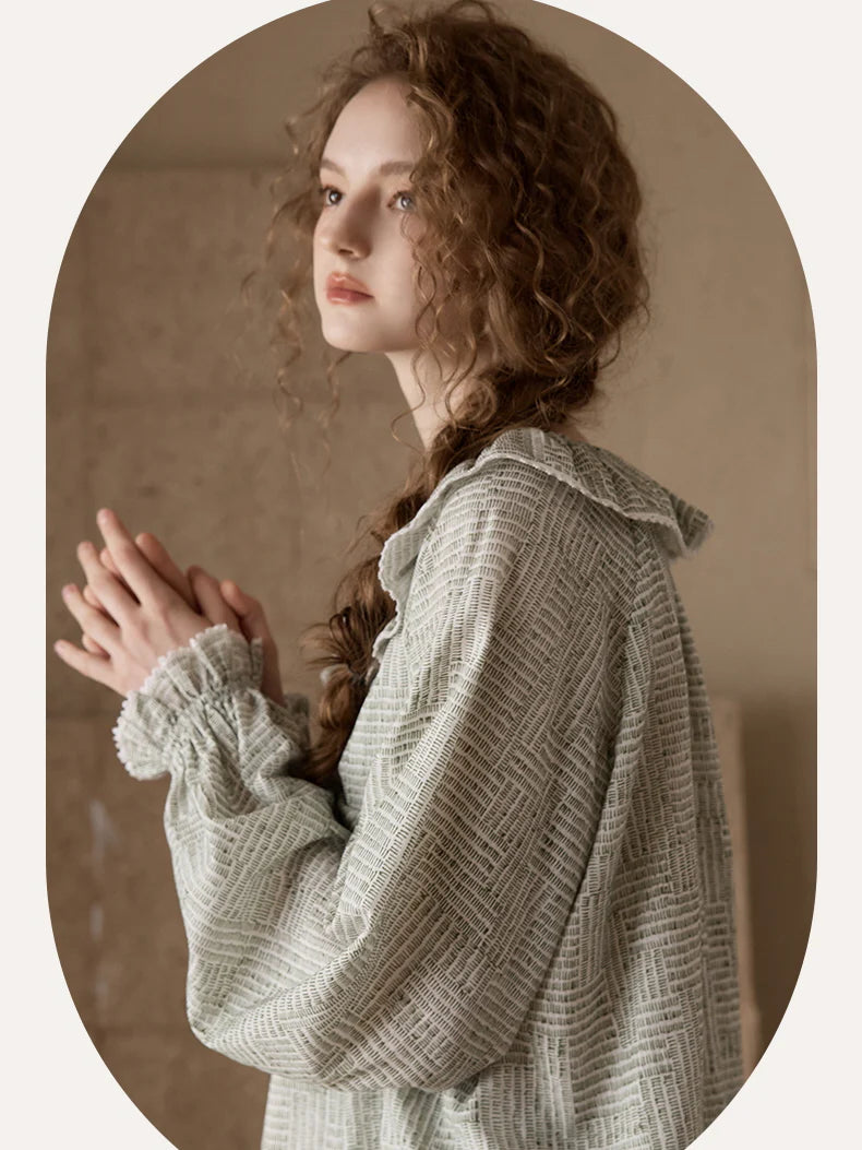 Vintage Ruffle Collar Pajamas