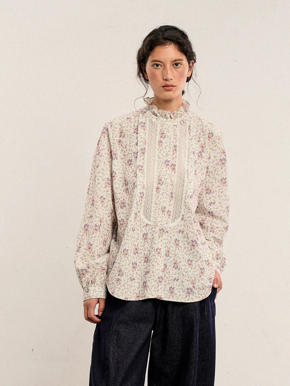 Winter Floral Lace Blouse