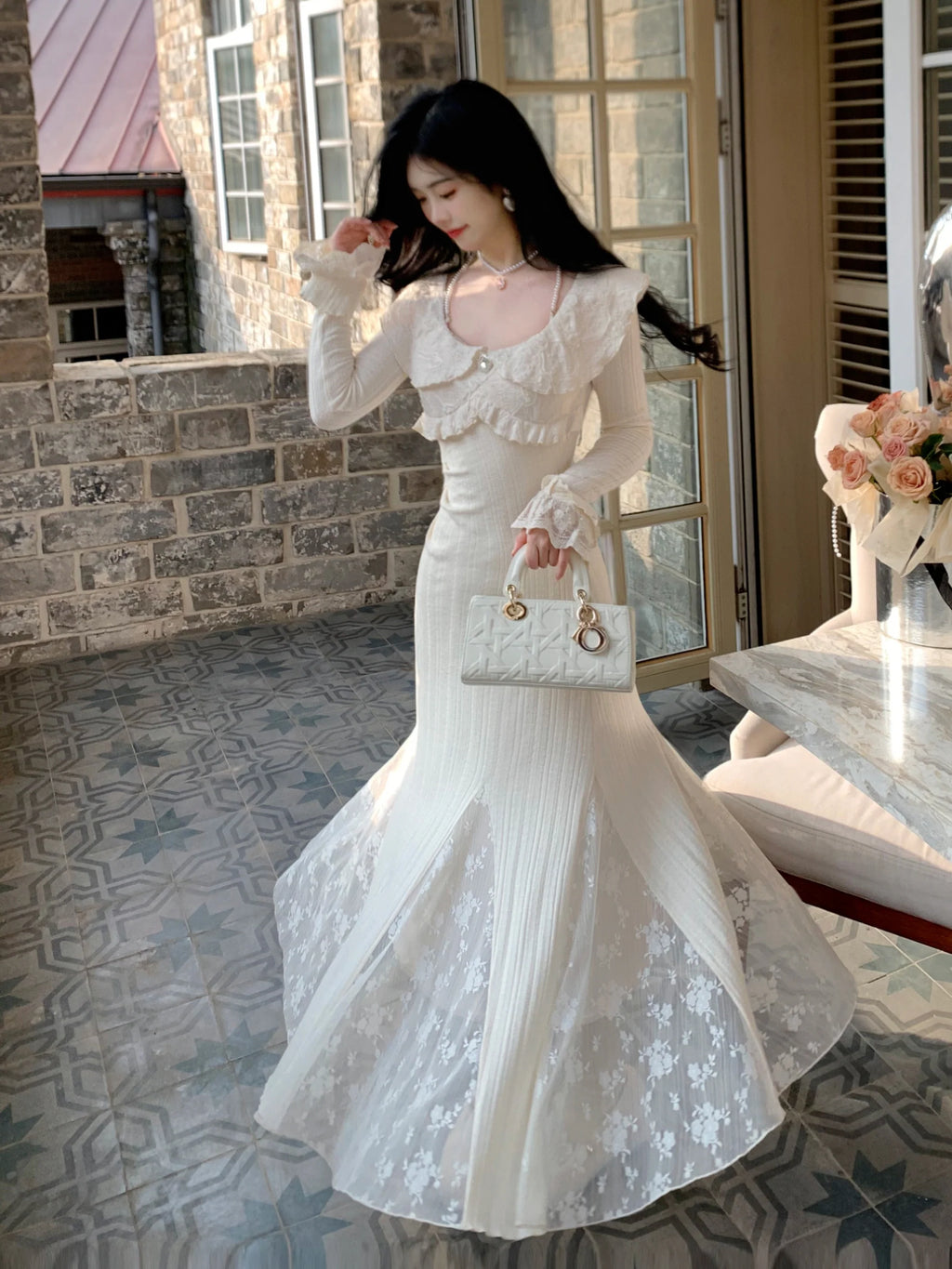 Princess Ruffle Lace Elegance Gown