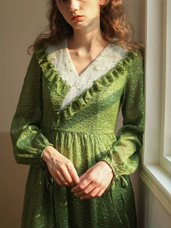 Green Serenity Frills Dress