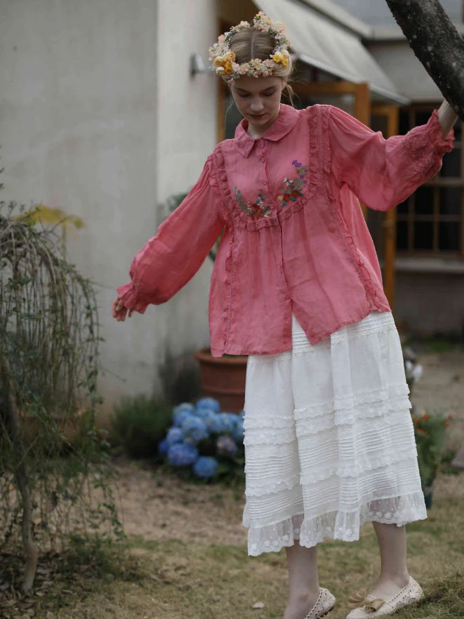 Blooming Petals Embroidered Blouse