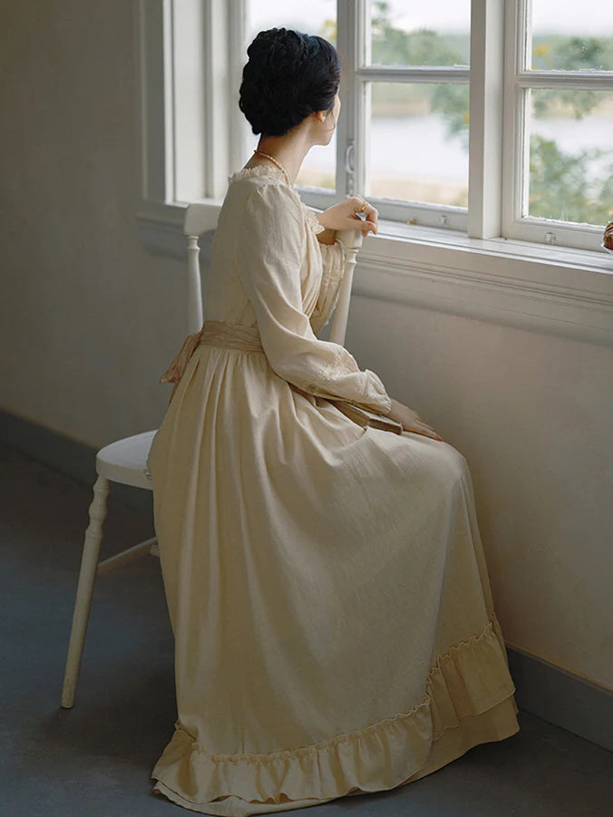 Golden Hour Vintage Gathered Dress