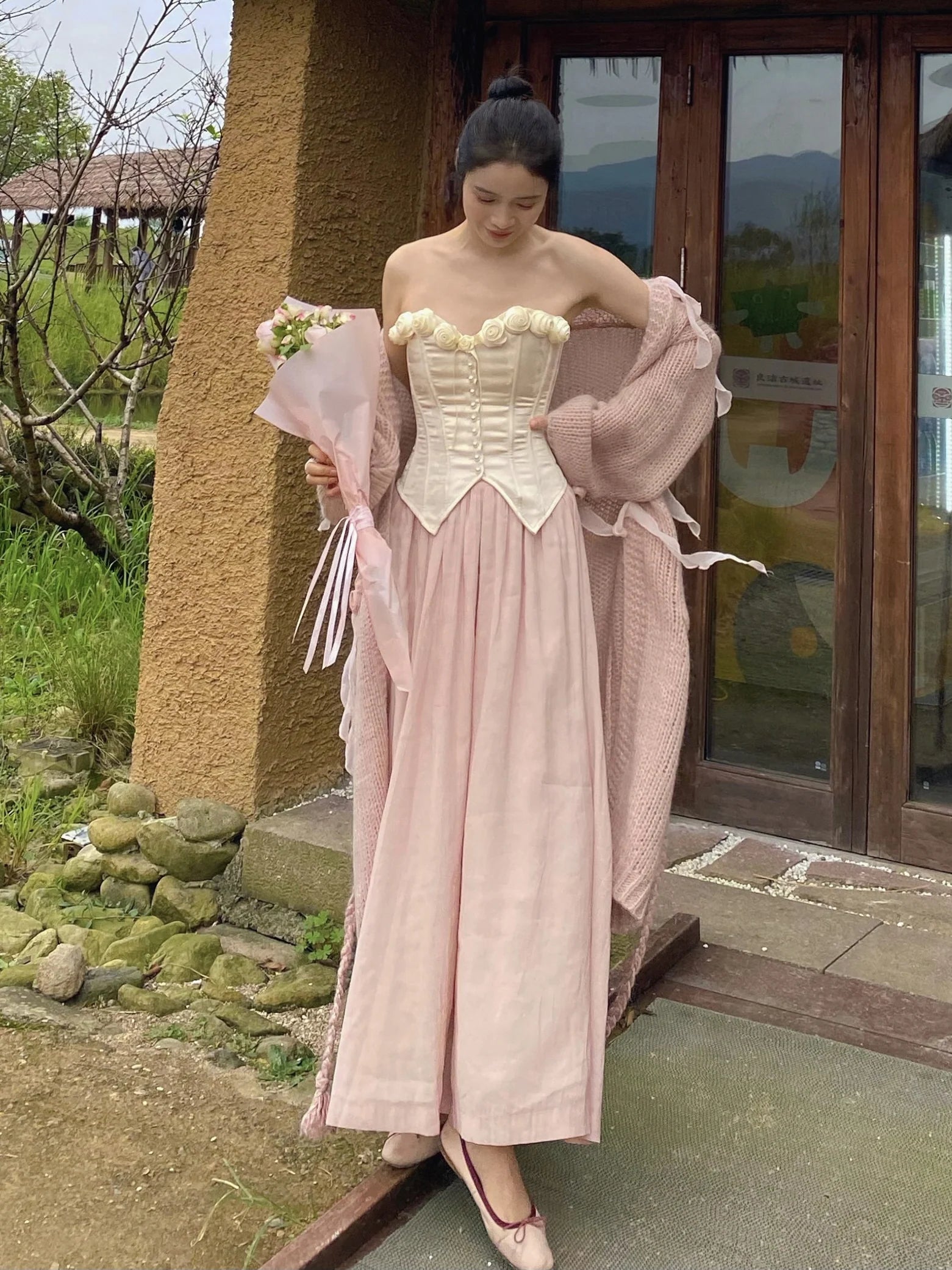 Rose Blossom Herringbone Corset