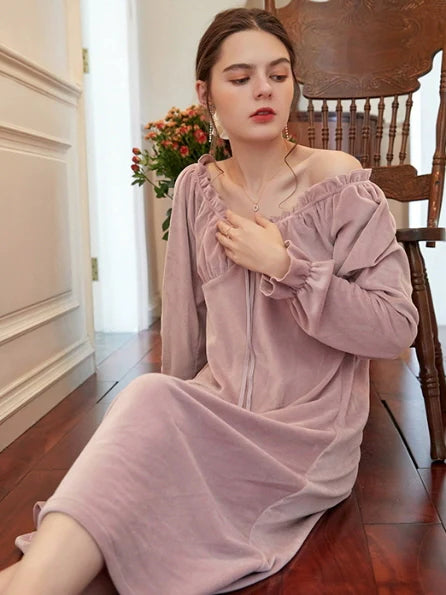 Velvet Lavender Elegance Nightgown