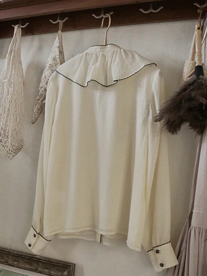 Timeless Ruffle Edge Vintage Blouse
