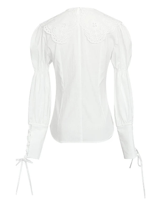 Victorian-Inspired Lace Collar Blouse