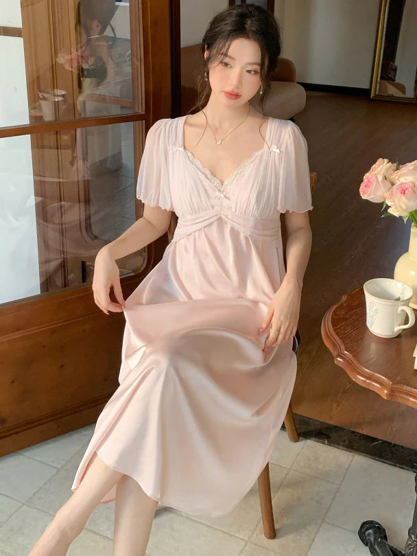 Rosy Lace Dream Nightgown