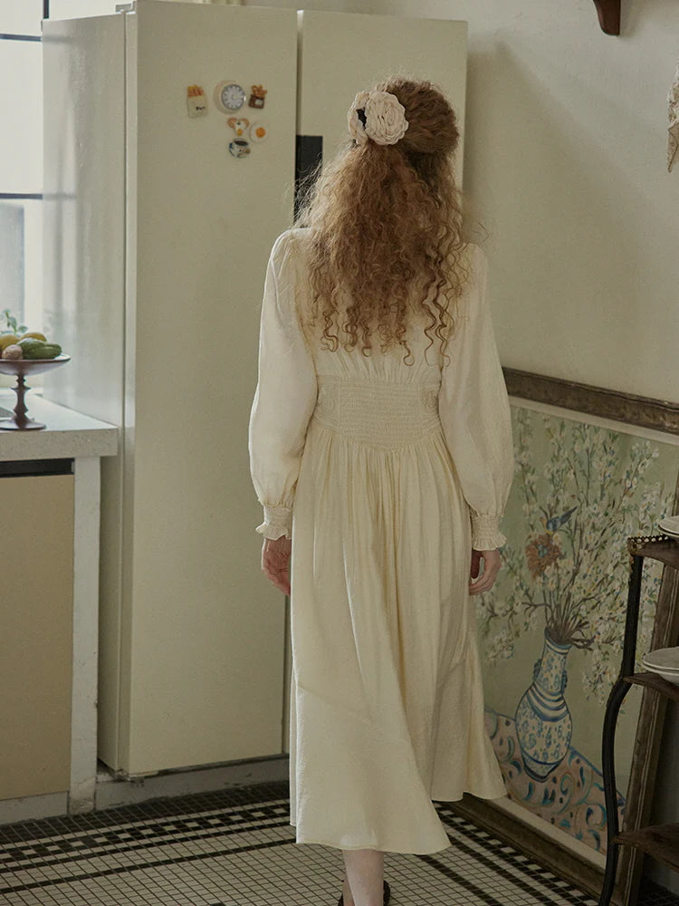 Botanical Elegance Puff Sleeve Dress