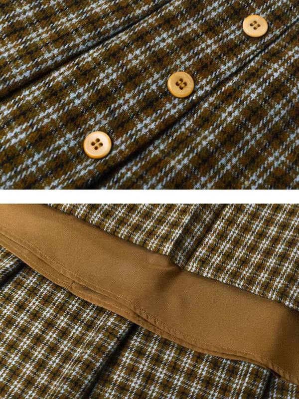 Timeless Plaid Wool Midi Skirt