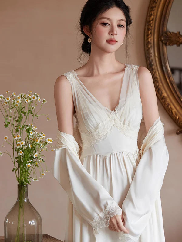 Ethereal Princess White Nightgown Set