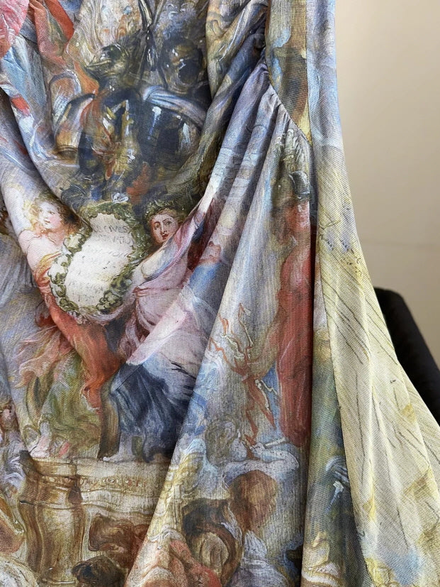 Renaissance Muse Halter Maxi Dress