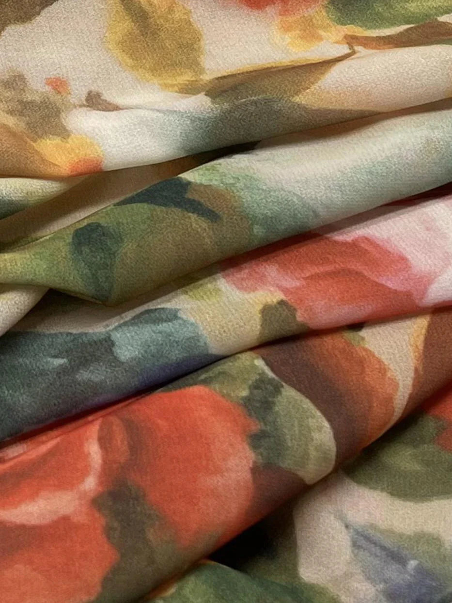 Tropical Sunset Watercolor Floral Dress