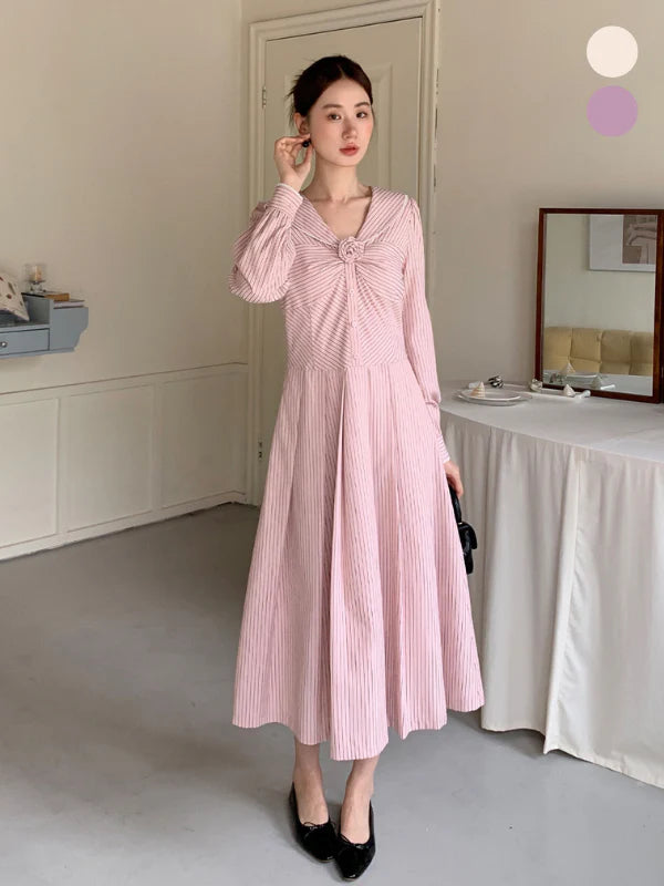 Striped Sailor Collar Dress