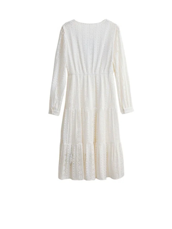 Lace Enchantment in White Dress