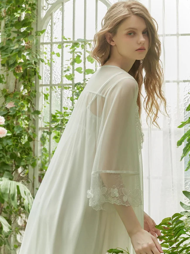 Blush Lace Fantasy Nightgown Set