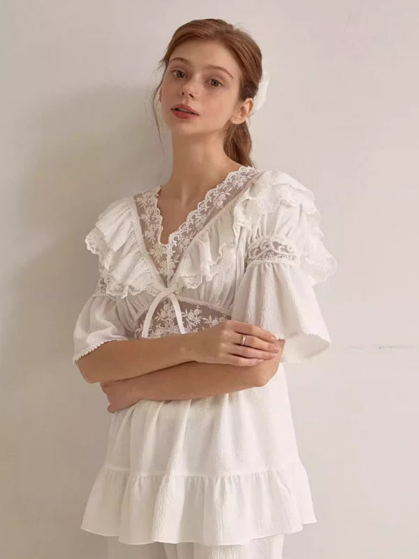 Romantic Lace Frill Pajama
