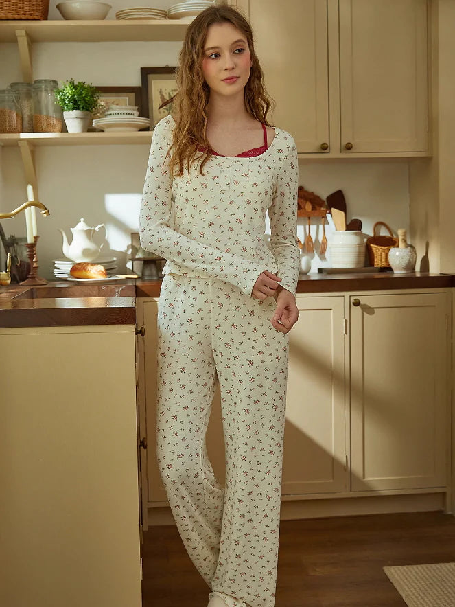Coquette Floral Cotton Pajama Set