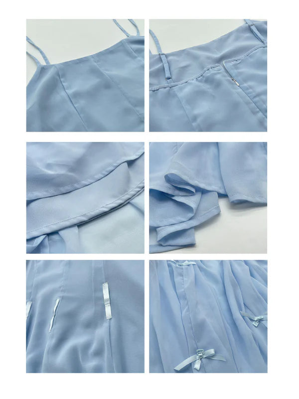 Blue Ribbon Balloon Hem Dress