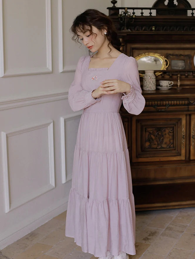 Lavender Dreams Retro Maxi Dress