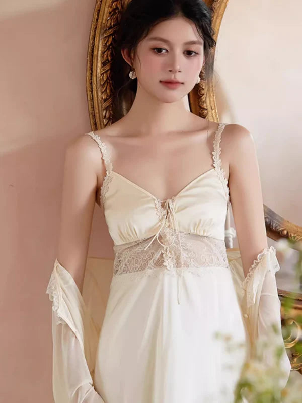 Pure Elegance Yellow Nightgown Set