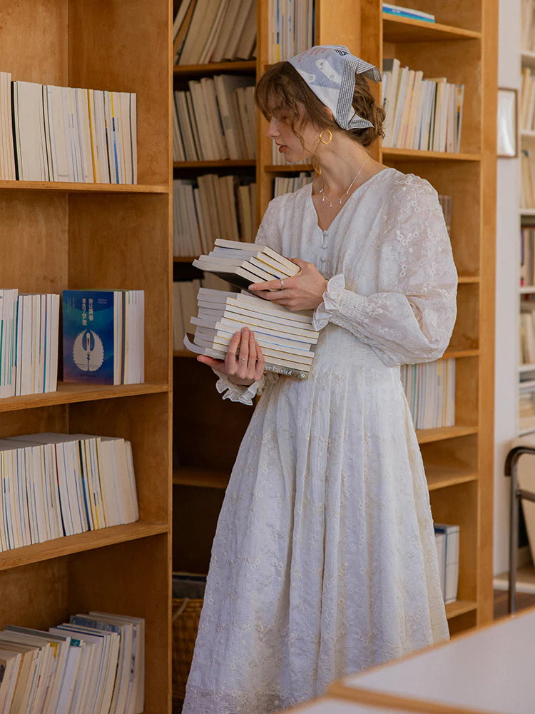 Vintage Embroidered Long Sleeve Dress