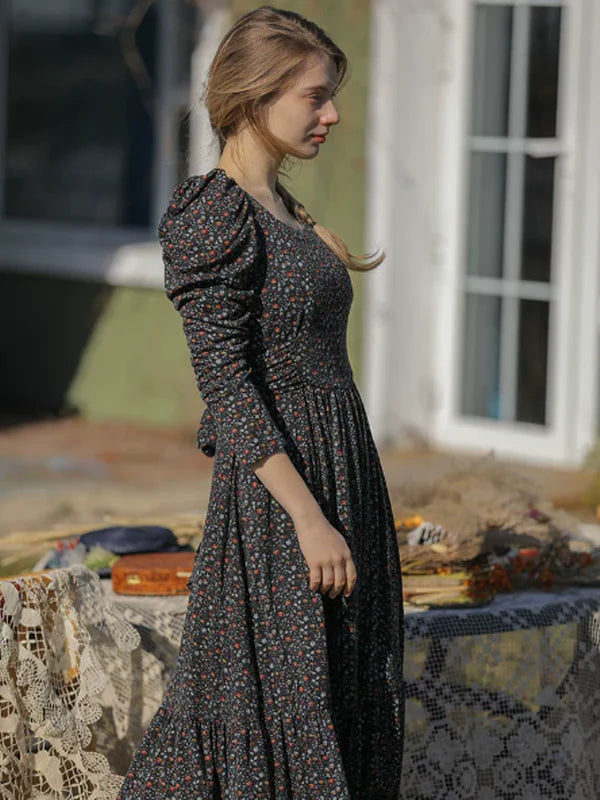 Navy Blossom in Retro Dress