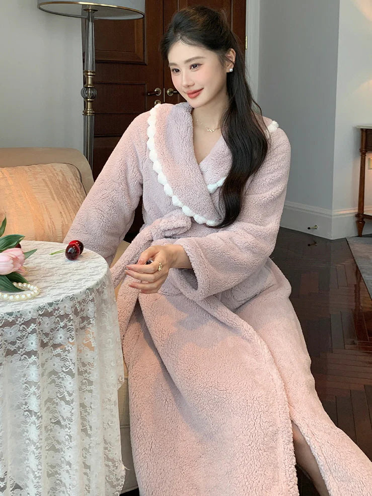Pom Pom Velvet Winter Robe