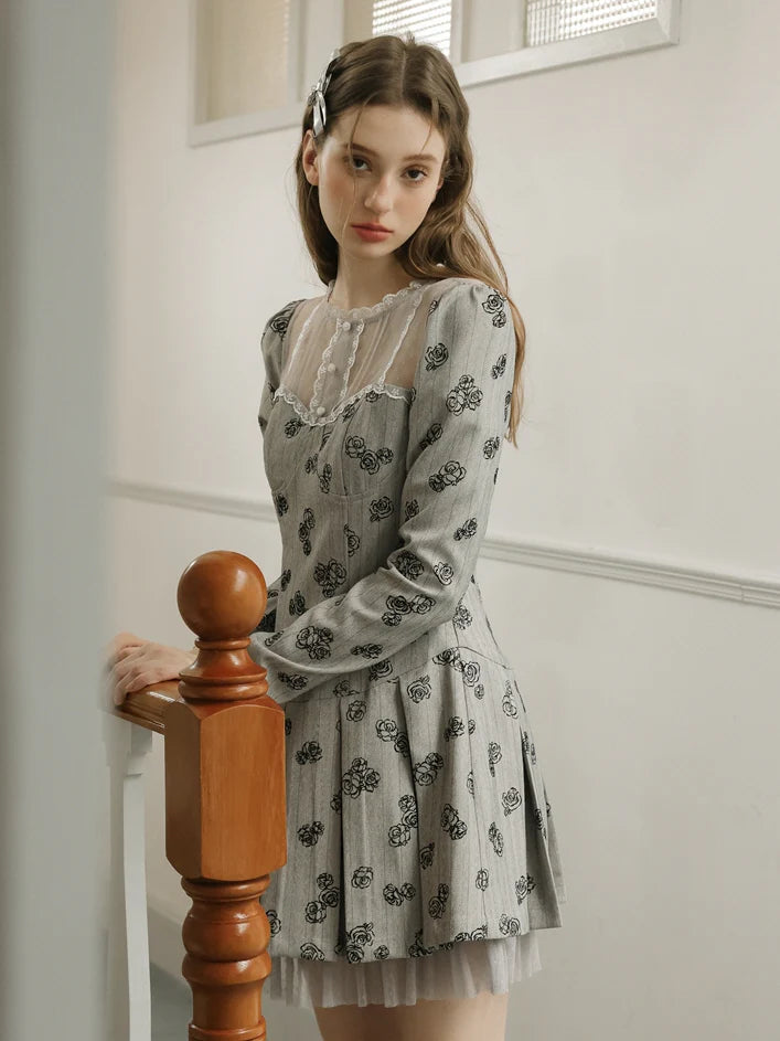 Rosewood Coquette Lace Bow Dress