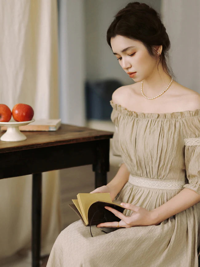 Whispering Meadow Off-Shoulder Dress